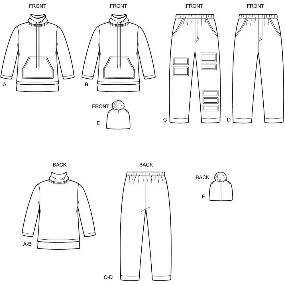 Simplicity Sewing Pattern 8997 10715 Toddlers‎ Pants Knit Top Hat Size 1/2-3